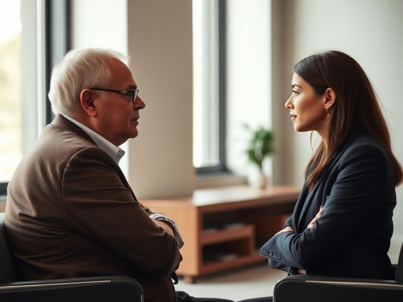 A mentor and mentee sharing ideas over coffee